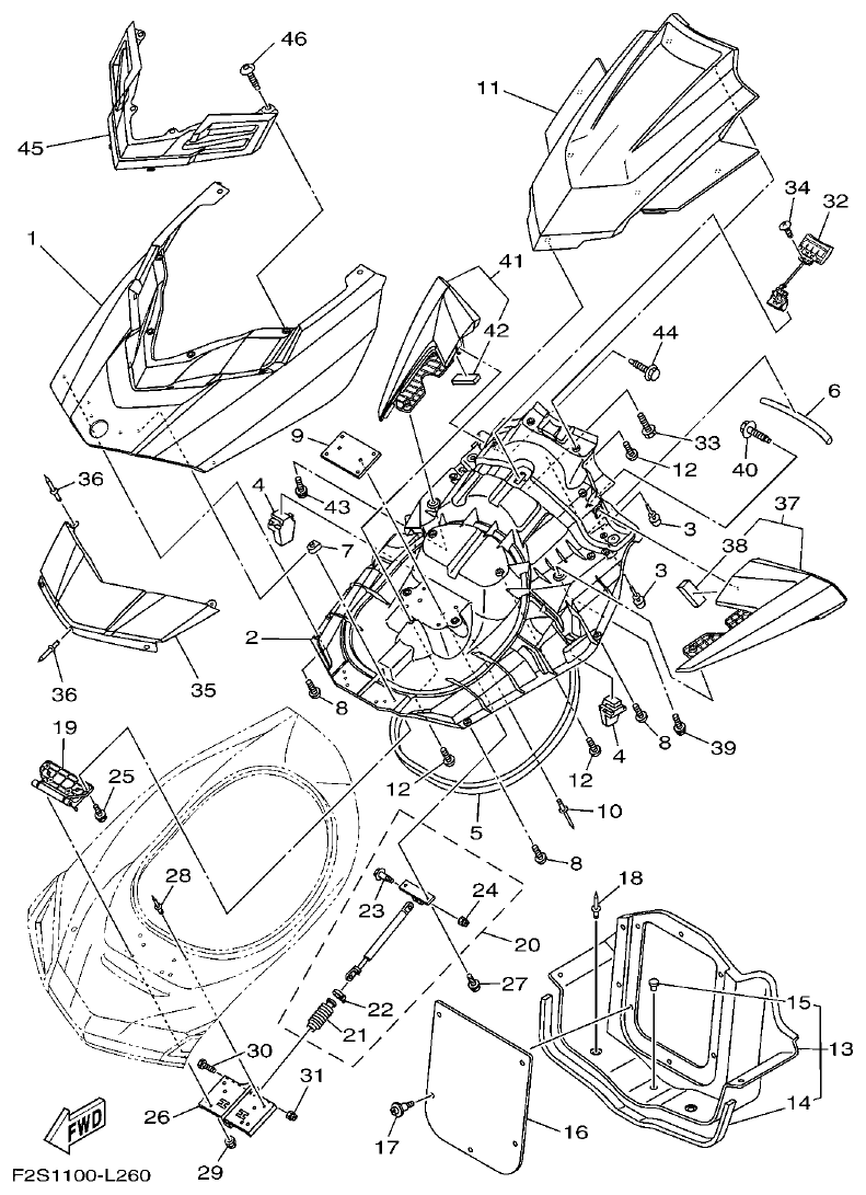 Yamaha FA1800A-M ENGINE HATCH 2 parts diagram